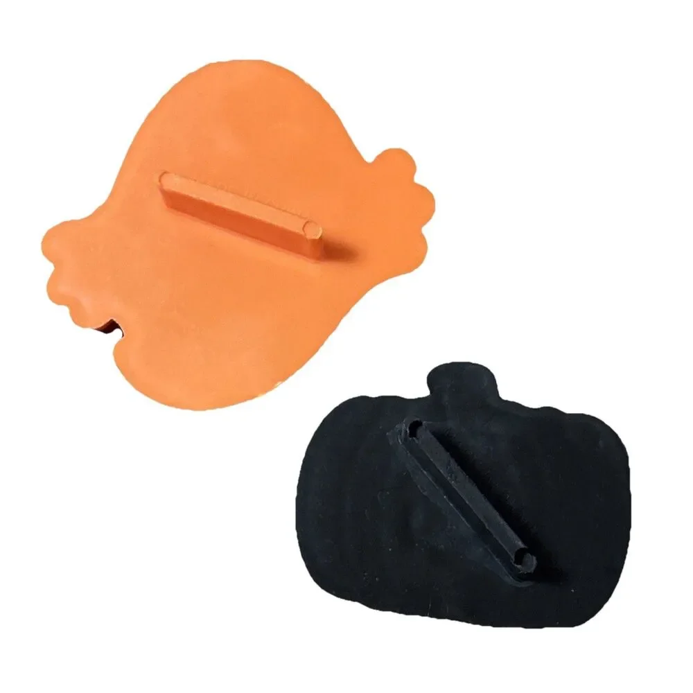 Pair Vintage Small Halloween Fall Cookie Cutters Orange Ghost Black Pumpkin
